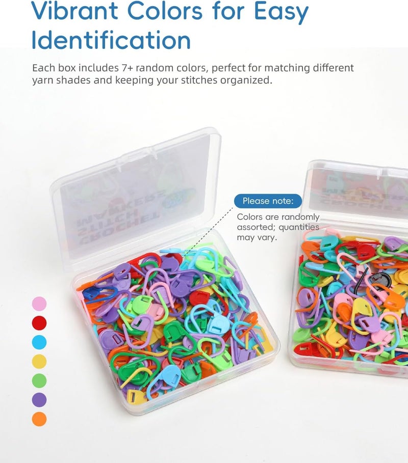 Flickzo 100PCS Crochet Stitch Markers by – Locking Stitch Markers with Storage Case, Plastic Safety Pins for Knitting & Crochet, Colorful Yarn Accessories for Crochet Tools & Supplies - Image 3